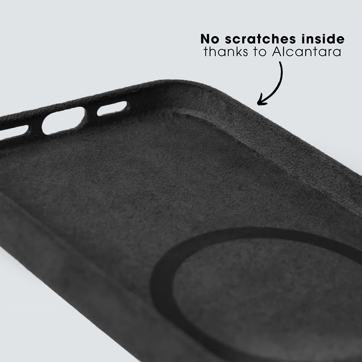 Italian Alcantara iPhone Case - Black