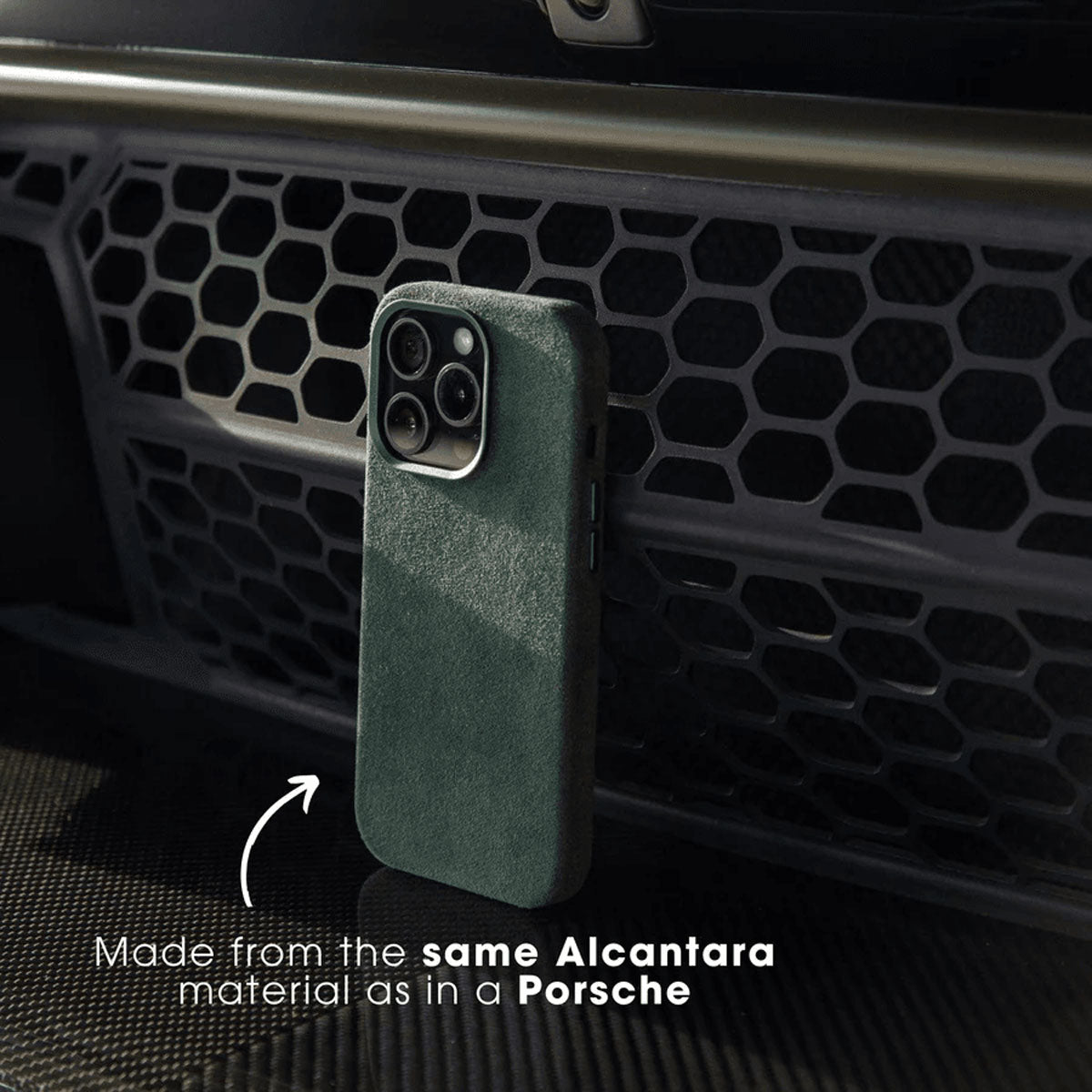 Italian Alcantara iPhone Case - Midnight Green