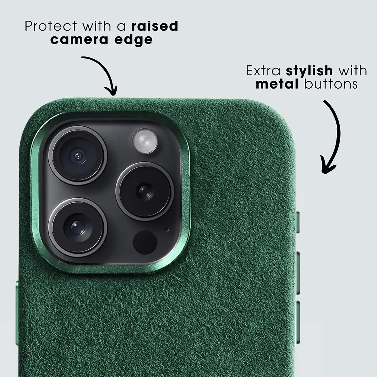 Italian Alcantara iPhone Case - Midnight Green