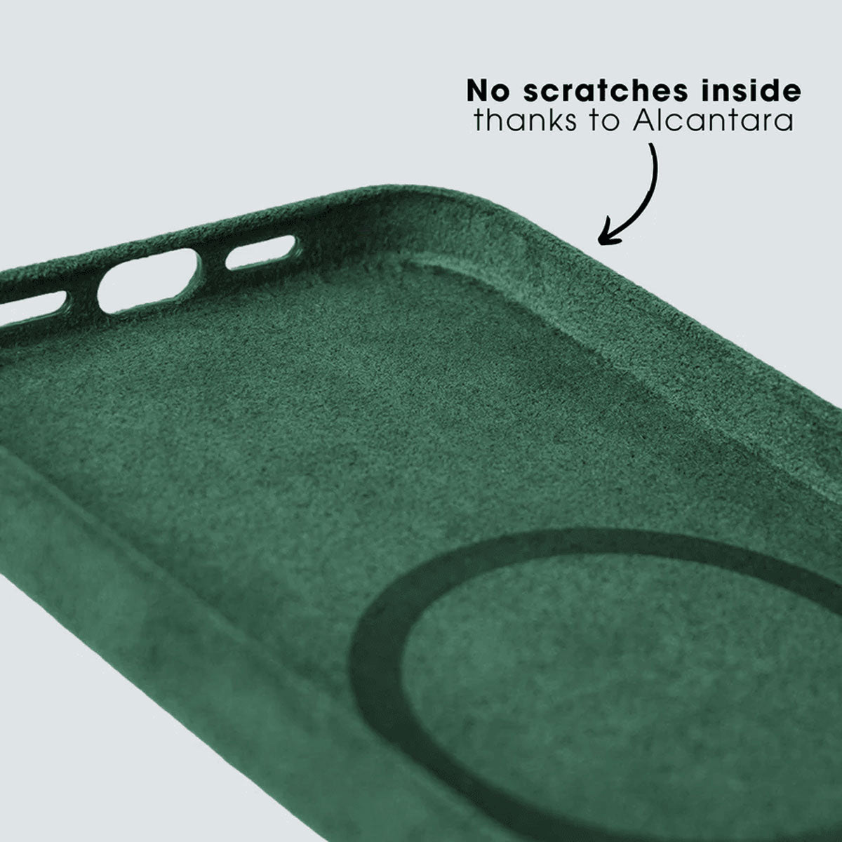 Italian Alcantara iPhone Case - Midnight Green