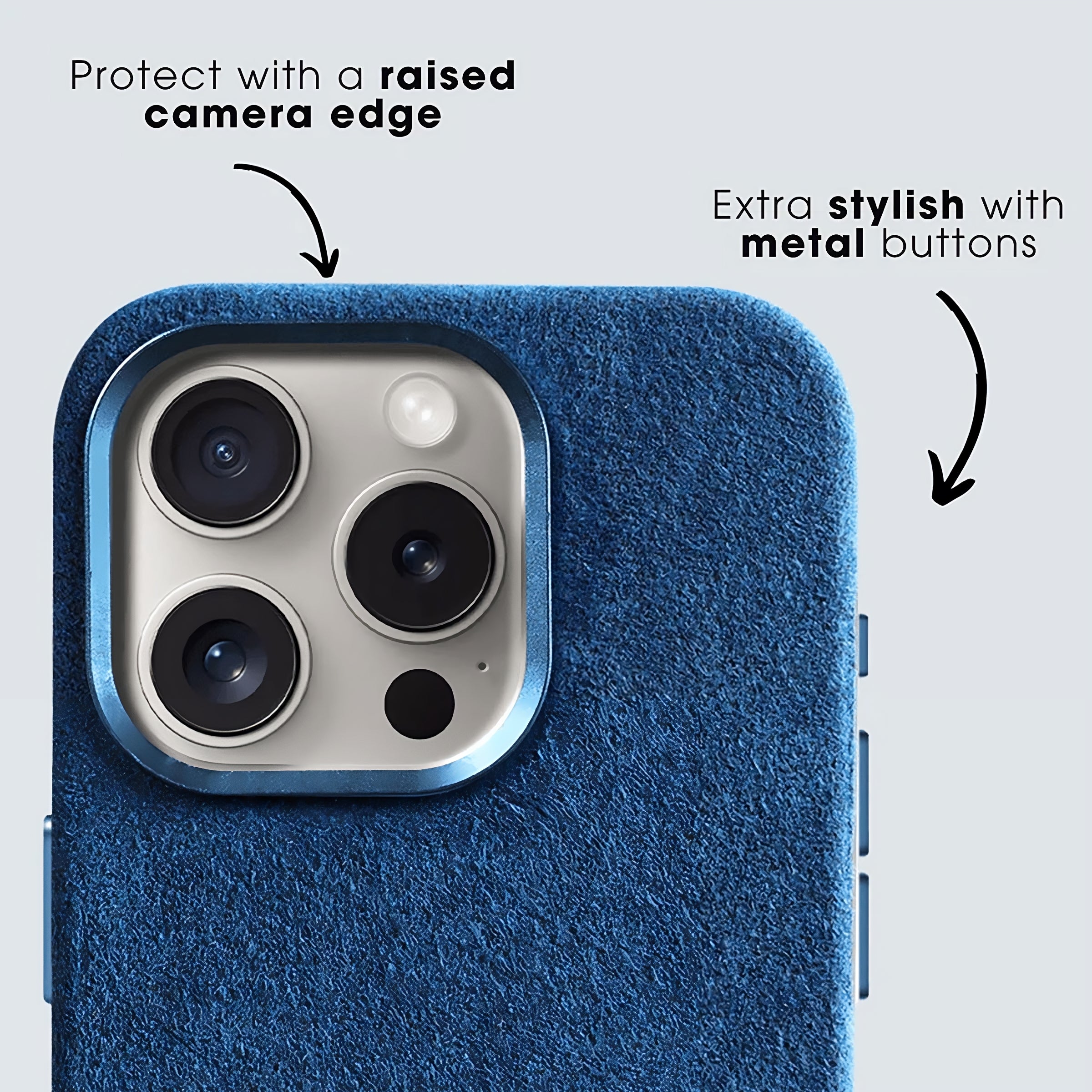 Italian Alcantara iPhone Case - Ocean Blue