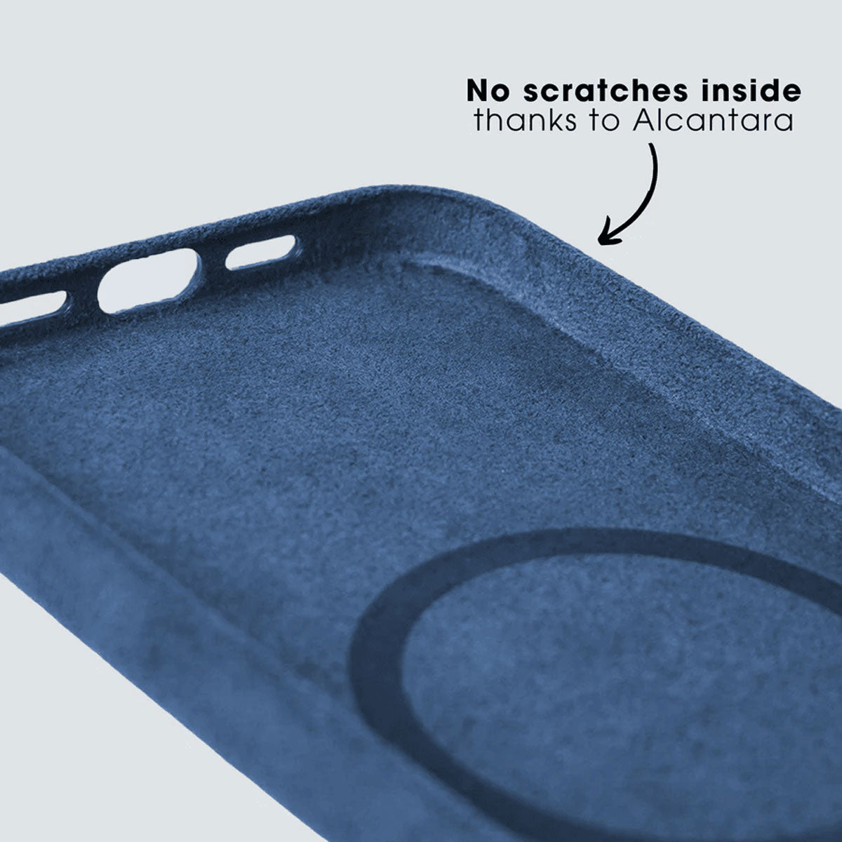 Italian Alcantara iPhone Case - Ocean Blue